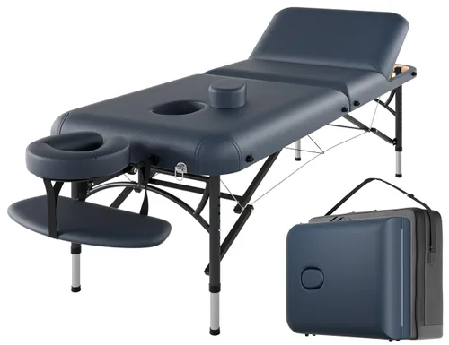 Vista 17 de CLORIS Mesa de masaje profesional de 84 pulgadas, patas de madera reforzada, portátil, 2 plegables, ligeras, para spa, salón de spa, cama de masaje