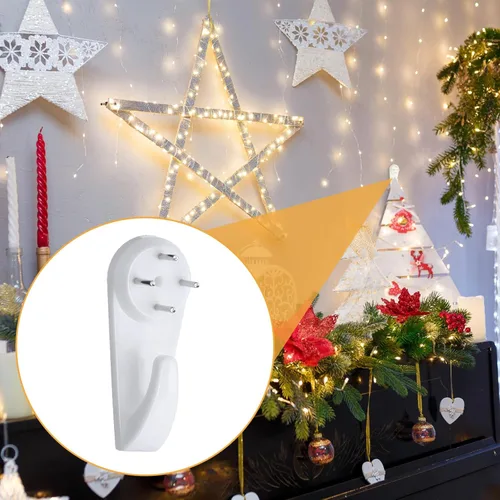 Vista 5 de Barydat 100 ganchos para luces de cadena de luces de hadas, sin taladrar, invisibles, resistentes para colgar en la pared de ladrillo al aire libre