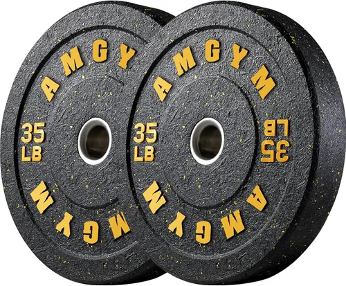 Discos de peso olímpicos de 2 pulgadas y caucho para barras, discos para gimnasio en casa, entrenamiento de fuerza y levantamiento de pesas, 10 a