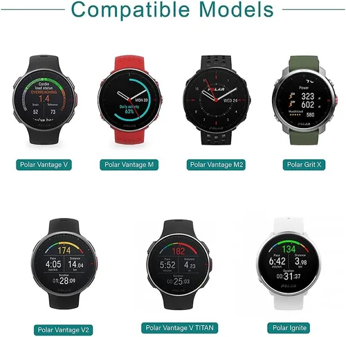 Vista 2 de TUSITA Cargador compatible con Polar Ignite 1 2 Vantage V V2, Vantage M M2 Grit X, Grix X Pro