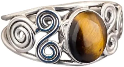 Tiger Eye Ring Women, 925 Sterling Silver Ring, Handmade Tiger Ring, Minimalist Silver Ring, Tiger Gemstone Ring, Bohemian Ring Women, Tiger Oval