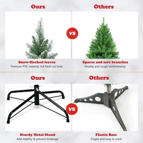 Vista 6 de Generic CHEFJOY - Árbol de Navidad con forma de lápiz, con conos de pino, árbol de Navidad con bisagras y soporte de metal, fácil de montar