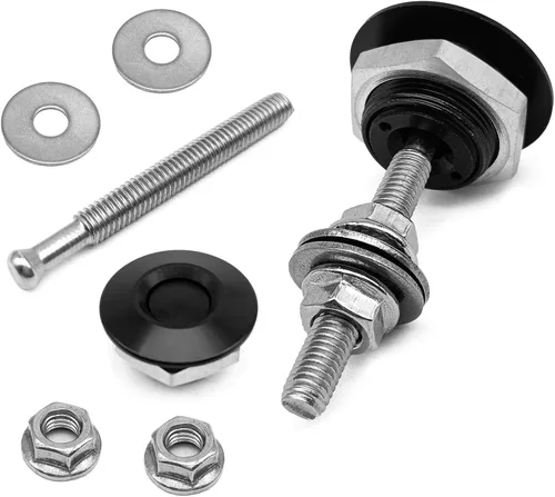 Paquete de 2 pasadores para capó de vehículo, botón de hebilla envolvente de aleación de aluminio, universal para clip de cierre rápido para el