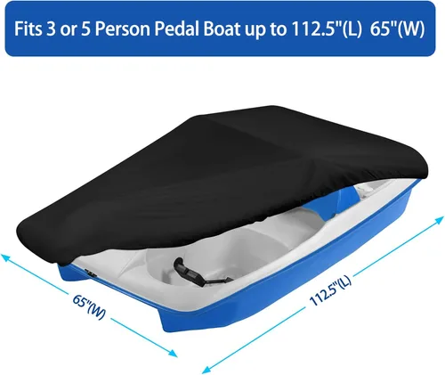 Vista 7 de iCOVER - Funda para bote de pedales, apta para botes de remo de 3 o 5 personas, funda impermeable resistente para remos, negra