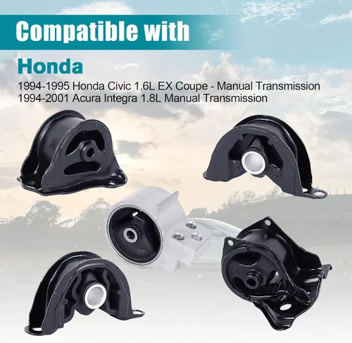 Vista 2 de Kit de montaje de motor y transmisión de 5 piezas compatible con Acura Integra 1994-2001 1.8L Montaje de motor y transmisión para transmisión manual