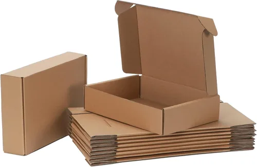 Vista 11 de Juego de 20 cajas de envío de 11 x 8 x 2 pulgadas, caja de cartón corrugado marrón para documentación, envío postal, negocios