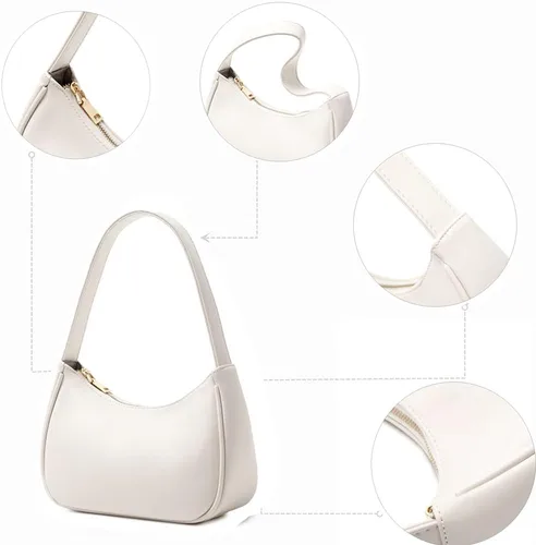 Vista 7 de Bolsos de hombro para mujeres, lindo bolso tote tipo hobo con cierre de cremallera y mini cartera de mano