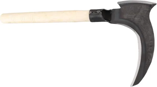 Vista 6 de Hz de deshierbe de 16.5 pulgadas, acero de manganeso de doble guadaña para jardín, mango de madera, para césped, patio, terraza, pavimentación