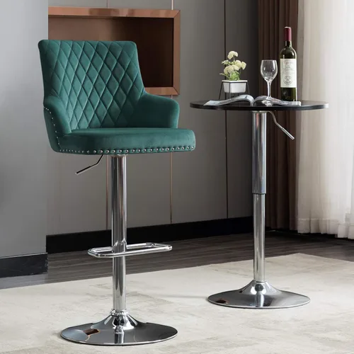 Vista 5 de DUHOME Taburetes de bar de altura de mostrador Taburete ajustable de cocina 1 PCS Atrovirens