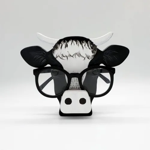 HBSGS Soporte de madera para gafas, soporte creativo y lindo animal, hecho a mano, creativo, para accesorios de escritorio, decoración de oficina en