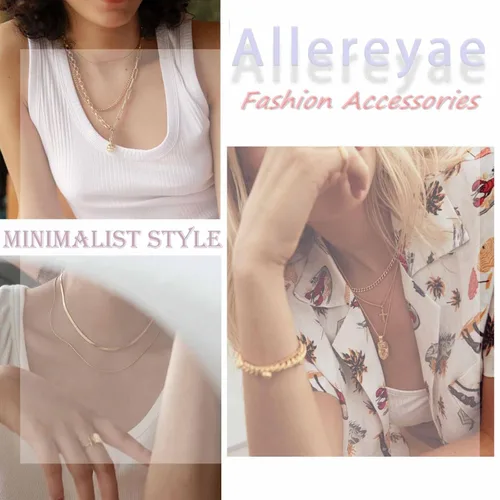 Vista 5 de Allereyae Collar bohemio de estrella en Y Lariat, collar de gargantilla de estrella hueca de oro, collar de cadena larga de Lariat, collar