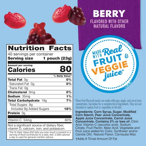 Vista 2 de Mott's Berry Family Pack, 0.8 onzas, 40