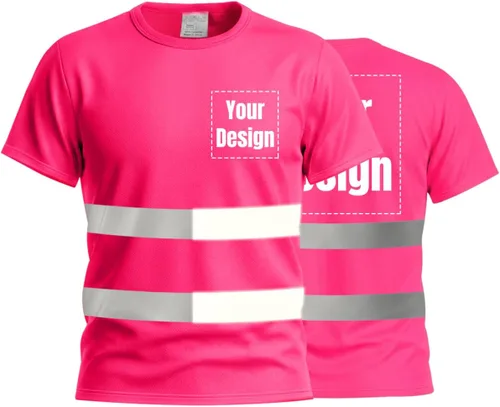 Vista 34 de Camisetas reflectantes de seguridad de alta visibilidad personalizan su logotipo