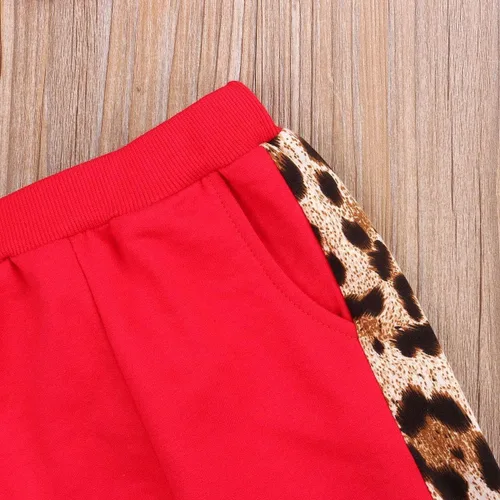 Vista 6 de Niño Bebé Niña Niño Leopardo Traje Jersey Tops Pantalones Chándal 2pcs Conjunto Otoño Invierno Ropa