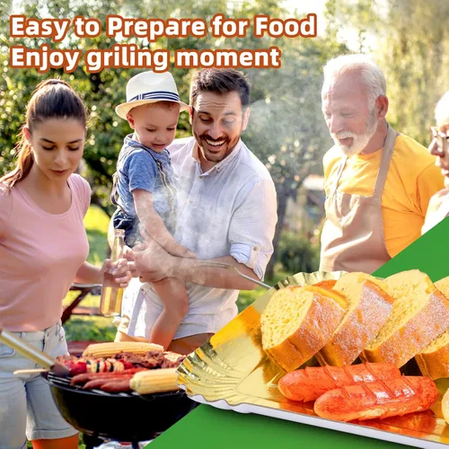 Vista 7 de 10 piezas de bandejas rectangulares doradas, de papel de cartón desechable resistente para platos, para elegante mesa de postres, exhibición