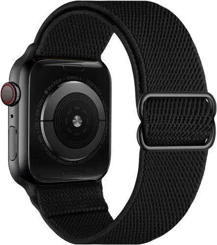 Vista 32 de OXWALLEN - Correa elástica Solo Loop de nailon y de tamaño XL, compatible con Apple Watch de 38 mm y 40 mm, correa trenzada, deportiva, ajustable