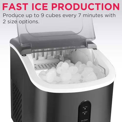 Vista 4 de Frigidaire EFIC103 - Máquina de Hielo, Resistente, 26 libras de Hielo por Día, Acero Inoxidable Negro