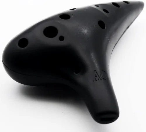Vista 5 de Aestivate Ocarina Alto C de 12 agujeros, plástico negro, fácil de aprender, perfecto para principiantes y regalos
