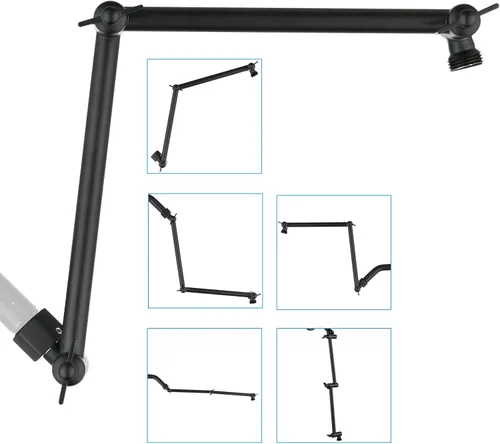 Vista 12 de PDPBath Brazo de extensión de cabezal de ducha de latón de 16 pulgadas, extensor de brazo de ducha ajustable en altura y ángulo con juntas