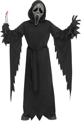 Fun World Disfraz de cara fantasma para niños, grande 12-14, polvo de pistola