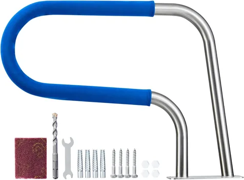 Vista 13 de VEVOR Pasamanos para Piscina, 2 PCS Barandilla de 30x30 pulgadas, Acero Inoxidable con Placa Base para Interiores/Exteriores, Barandilla