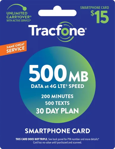 TracFone Plan solo para teléfonos inteligentes: 30 días, 200 minutos, 500 textos, datos de 200 MB