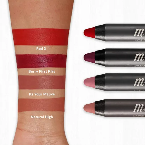 Vista 6 de VASANTI Lápiz labial Matte Crush (Berry First Kiss) Lápiz delineador de labios duradero y resistente al agua que no mancha Lápiz labial mate