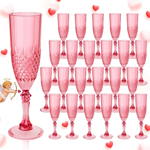 Vista 27 de Copas de champán de plástico, 12 copas de vino de plástico ámbar, inastillables, reutilizables, para bodas, despedidas de soltero, brindis y eventos