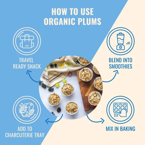 Vista 5 de Sunny Fruit Ciruelas pasas orgánicas suaves sin hueso, bolsa a granel de 2.5 libras Sin conservantes, sin azúcar añadido Ciruelas secas