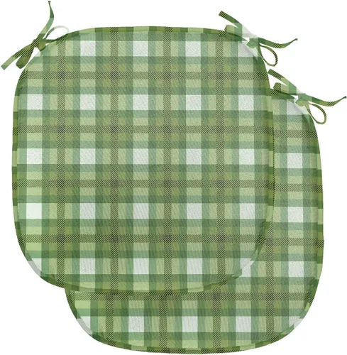 Vista 44 de Lunarable Juego de 4 cojines de asiento para silla, diseño de pétalos de flores de iris florecientes, arte de forma desgastada, acolchado de asiento