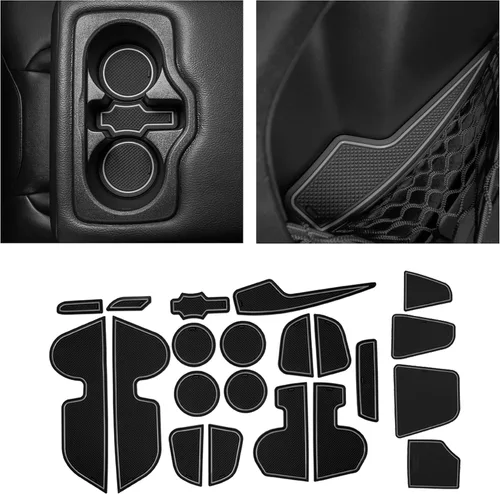 Vista 18 de CupHolderHero Compatible con accesorios Jeep Wrangler JK 2011-2017, insertos interiores antideslizantes antipolvo, tapetes de revestimiento