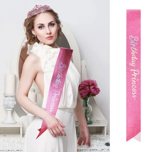 Vista 2 de Tiaras de cumpleaños para mujer, tiara de corona de princesa, coronas de feliz cumpleaños para mujeres, corona de cumpleaños para niñas, banda