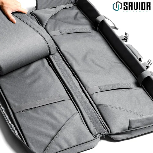 Vista 2 de Savior Equipment American Classic - Bolsa táctica doble para armas largas, estuche de transporte para pistola con correa de mochila, compartimento