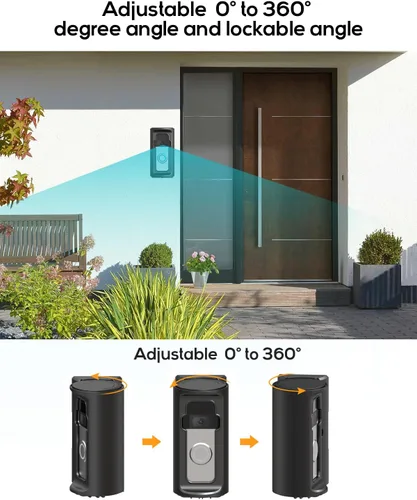 Vista 3 de KMOUANTS Soporte de Montaje de Ángulo Ajustable de 360° Grados para Timbre Compatible con Ring/Timbre de Video Inalámbrico/Timbre de Batería
