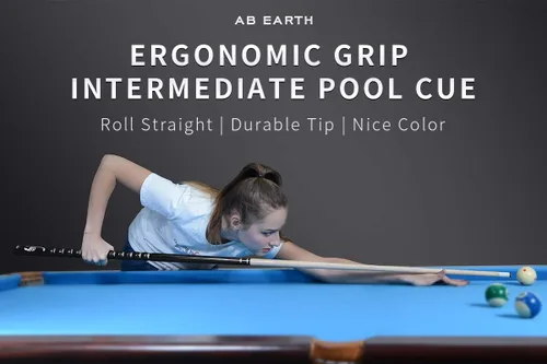 Vista 6 de Kit de palo de billar con punta de 13 mm y diseño ergonómico de 58 pulgadas, palo de arce canadiense con estuche duro