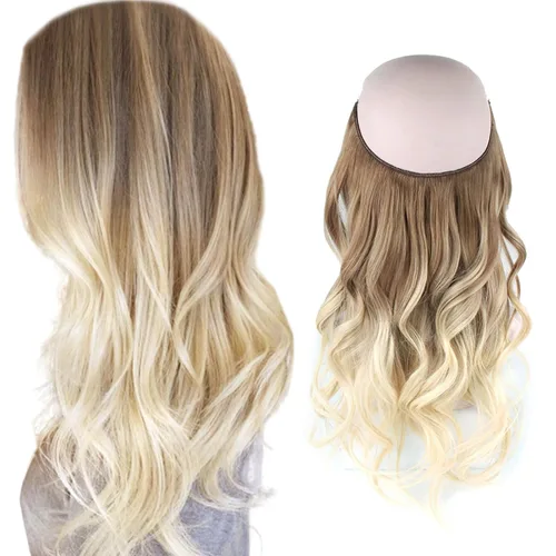 Vista 55 de Sassina Extensiones de Cabello con Alambre Invisible Cabello Humano Real con Alambre Transparente Tamaño Ajustable Clips Seguros Naturales Liso