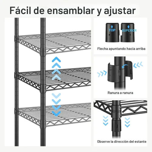 Vista 7 de VIPEK V7 Perchero para Colgar Ropa de Servicio Pesado Perchero con Estantes, Percheros de Armario Portátiles Percheros de Ropa de Metal de 5 Niveles