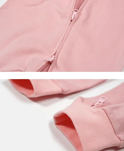 Vista 5 de Teach Leanbh Paquete de 2 enterizos para bebé, 100% algodón, con cremallera bidireccional, manga larga, sin pies, para dormir y jugar