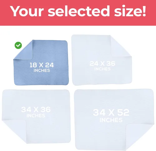 Vista 4 de Utopia Bedding Almohadillas lavables reutilizables 18" x 24" (Paquete de 4), almohadillas de cama impermeables de alta absorción para incontinencia