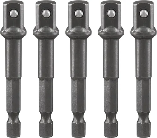 Vista 8 de Biaungdo Adaptador de broca cuadrada, 5 piezas de extensión de enchufe de impacto hexagonal de 1/4, adaptador de enchufe de impacto para taladros