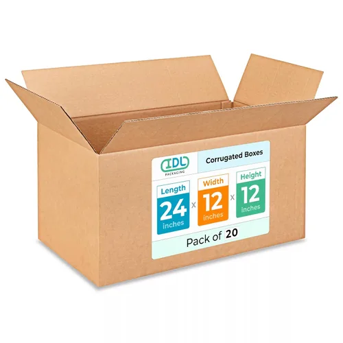 Vista 95 de IDL Packaging Paquete de 5 cajas de envío altas de 8 x 8 x 48 pulgadas, extra resistentes de 200 libras frente a caja regular, cajas de mudanza
