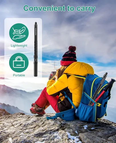 Vista 7 de PULUZ Palo selfie retráctil de 43 pulgadas/43.3 in y trípode para cámara/teléfono, soporte de trípode de escritorio con agarre giratorio invisible