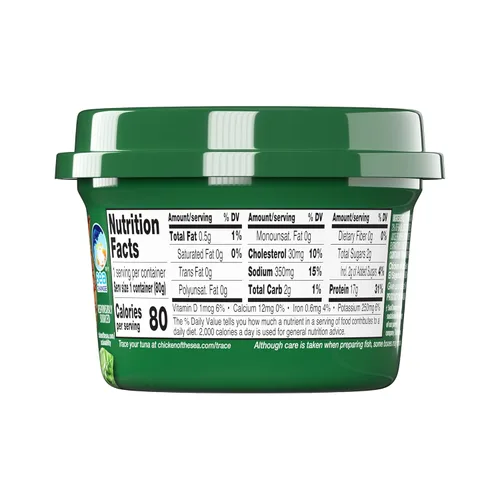 Vista 2 de CHICKEN OF THE SEA Infusiones de Atún, albahaca, tazas de 2.8 Onzas, paquete de 6