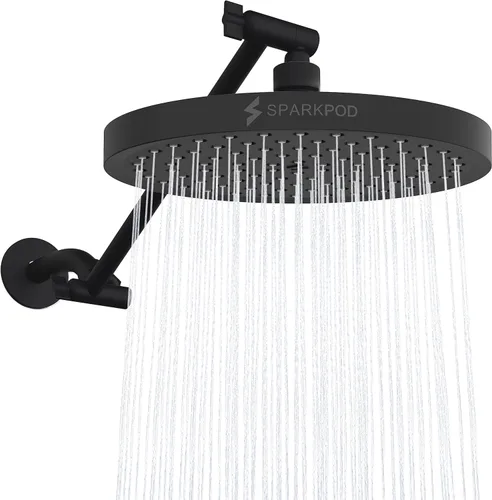 Vista 24 de SparkPod Cabezal de Ducha de Lluvia Redondo con Brazo de Extensión - Cabezal de Ducha de Altura Ajustable con Rendimiento de Alta Presión