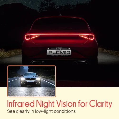 Vista 3 de Pyle PLCM10 Cámara de marcha atrás de estacionamiento de respaldo de visión trasera, montaje de matrícula, resistente a la intemperie, visión