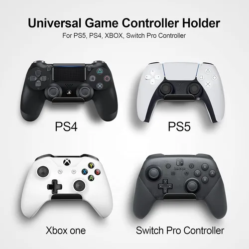 Vista 3 de 6amLifestyle 4 Pack Controller Holder Stand Built in Anti-Slip Pads for PS5 PS4 Xbox One Switch Pro Gamepad Controller Wall Mount AdhesiveScrews
