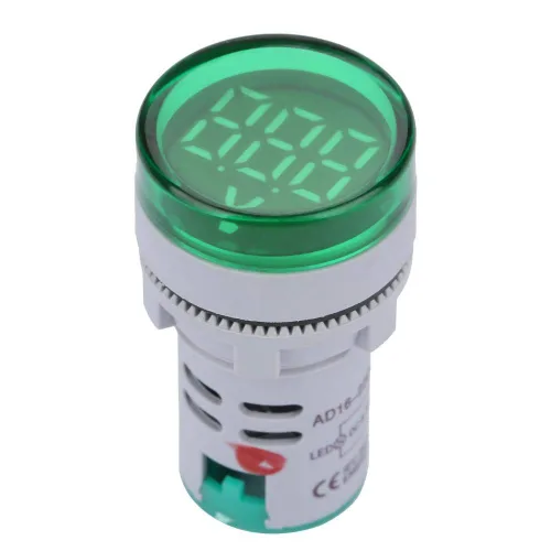 Vista 6 de YWBL-WH DC 6-100V Digital LED Voltímetro Medidor de Voltaje Redondo Luz Indicadora para Batería de Coche Motocicleta Panel Solar Monitoreo de Voltaje