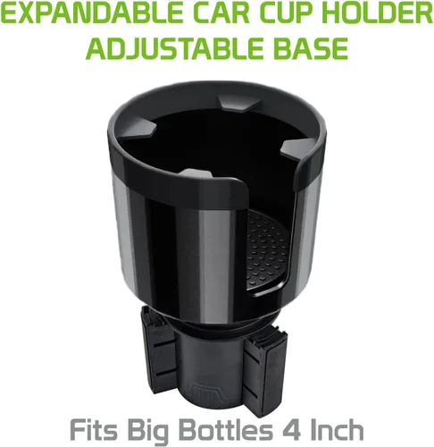 Vista 6 de Portavasos expandible para automóvil con base ajustable para botellas grandes, compatible con Hydro Flasks de 32/40 onzas