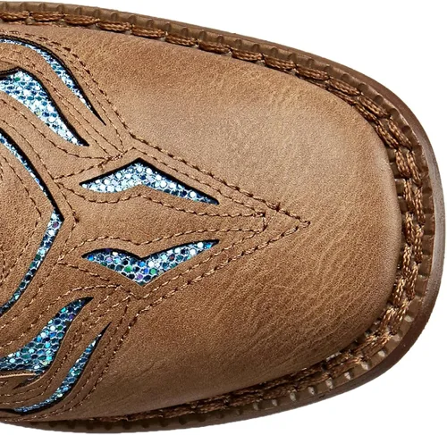 Vista 5 de ROPER Botas unisex con purpurina Breeze Western para niños, Beige Bronceado