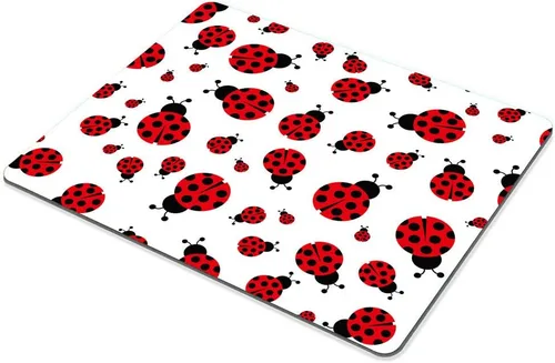 Vista 4 de Smooffly Alfombrilla de mouse rectangular antideslizante, alfombrilla de mouse de mariquita roja para el hogar, la oficina y el escritorio